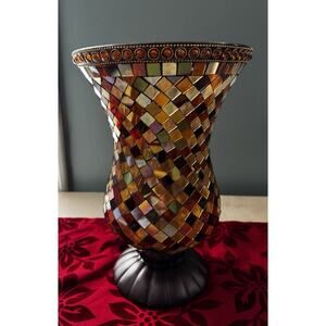 Partylite Global Fusion Mosiac Hurricane Candle Holder 12" Retired - *Brand New*